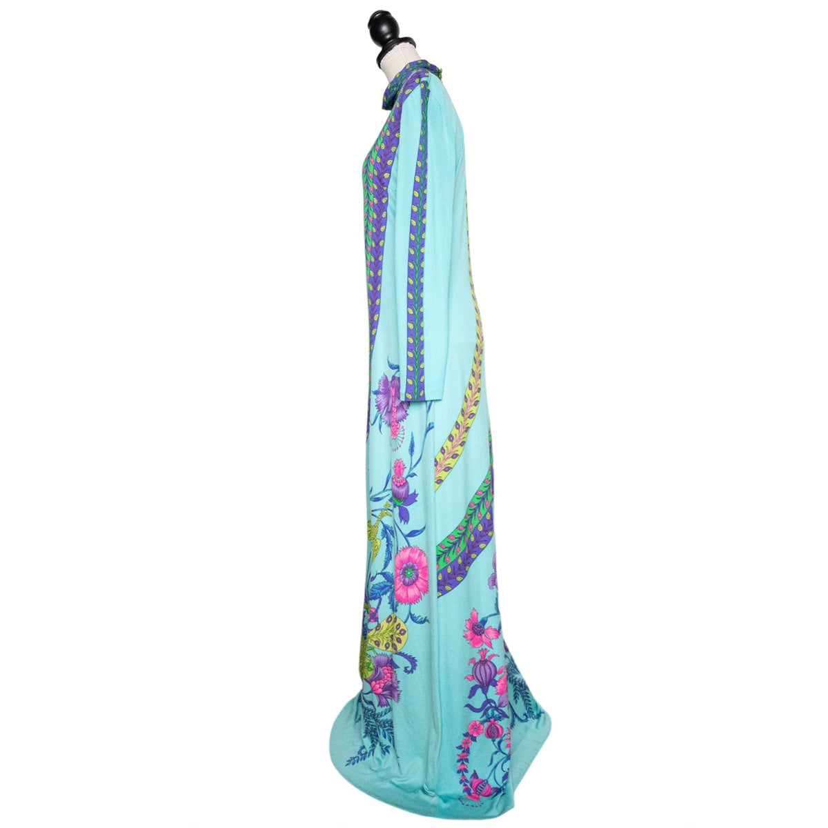 De Parisini Vintage Abendkleid im Signature Print aus Seide