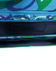 Emilio Pucci Vintage Samt-Clutch im Signature-Print und goldenem Ketten-Henkel