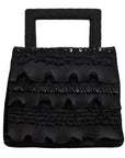 Ella Singh Vintage Handtasche mit aufwändiger Allover-Stickerei und Volants