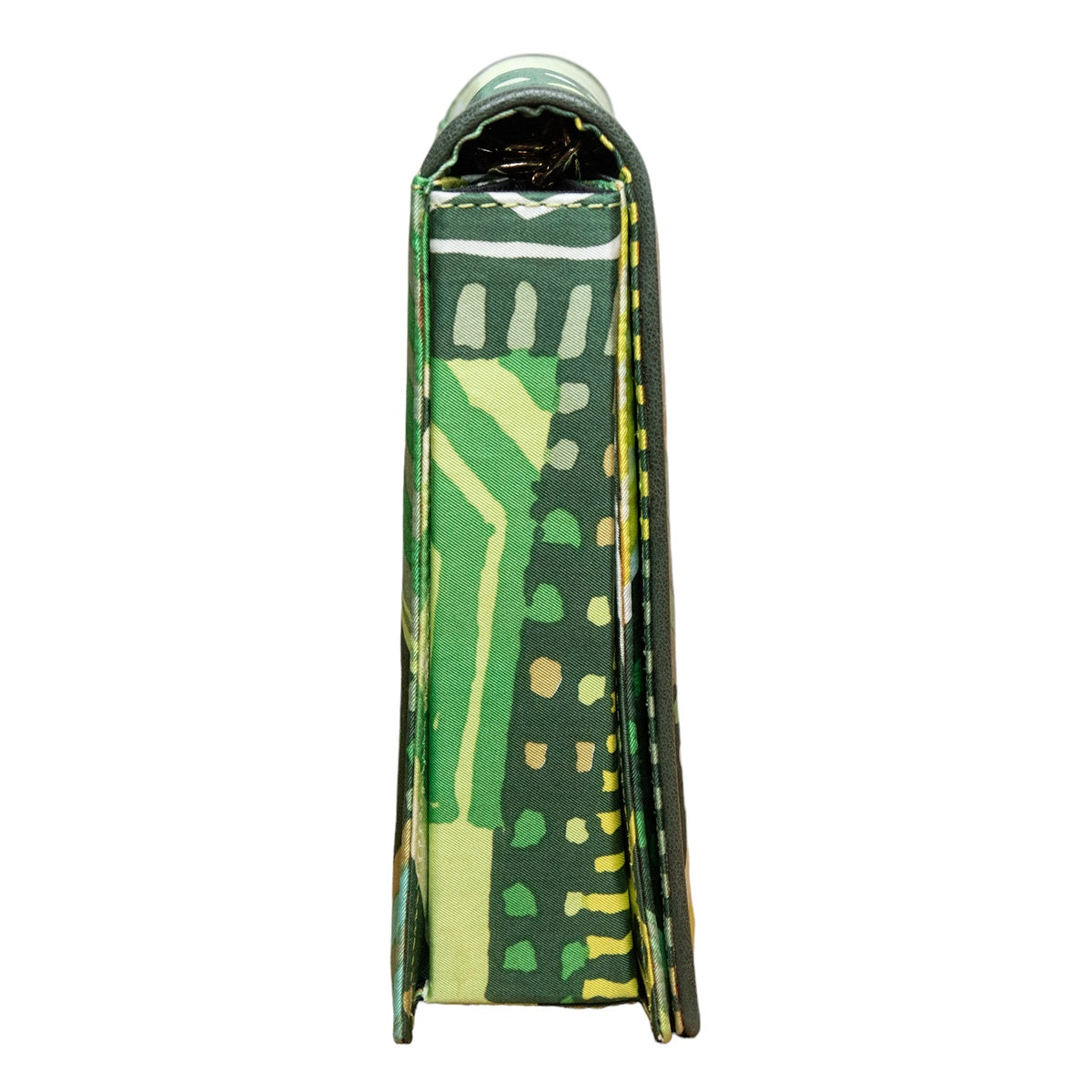 Rianna + Nina Crossbody-Tasche im grünen Grafik-Print mit goldener Body-Kette