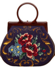 N.N. Vintage Handtasche mit stilvoller Allover-Stickerei und hochwertigem Materialmix