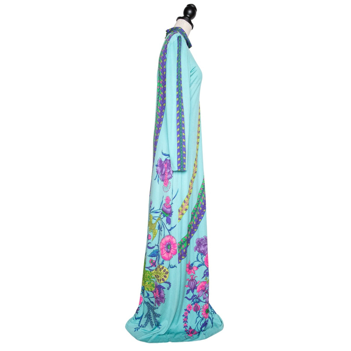 De Parisini Vintage Abendkleid im Signature Print aus Seide