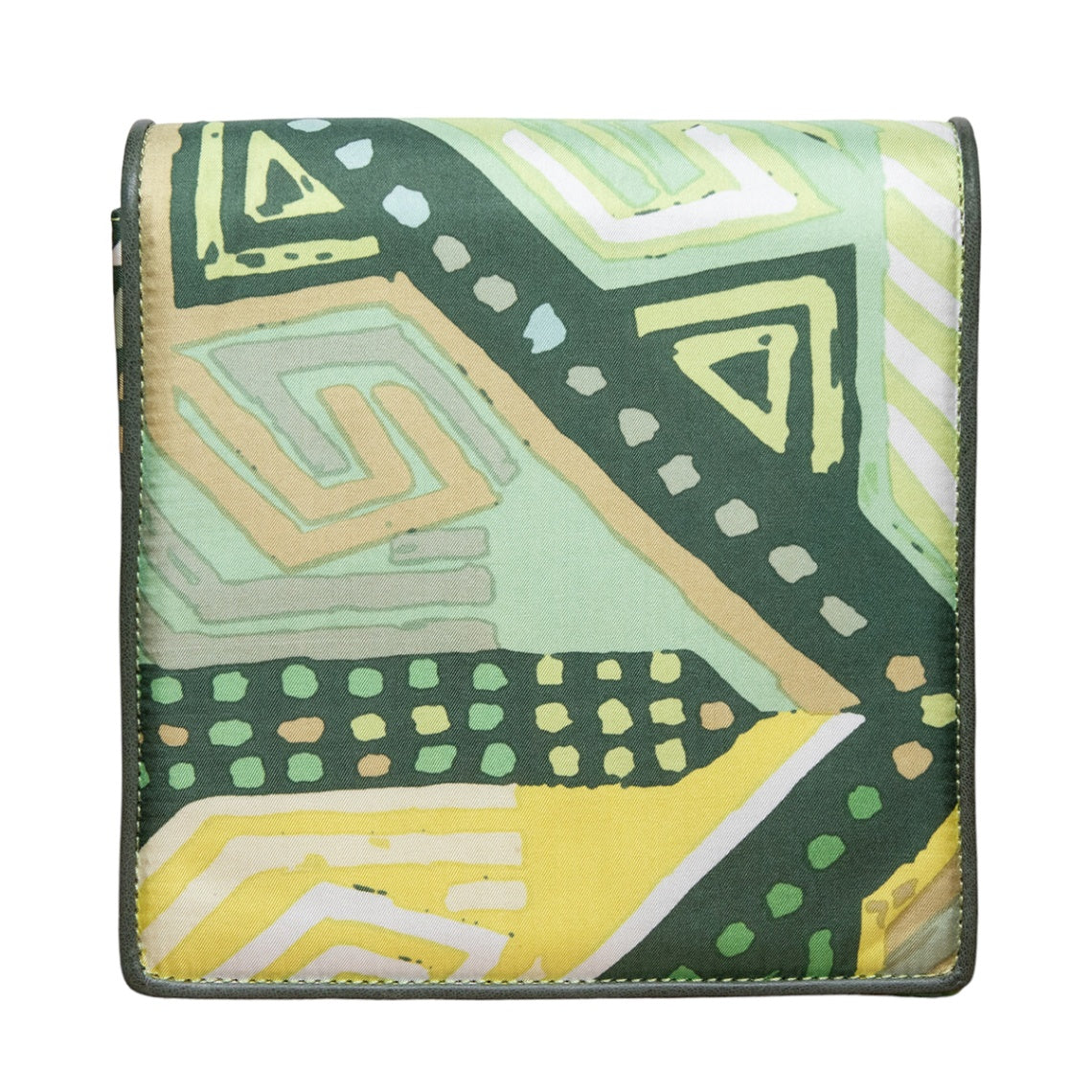 Rianna + Nina Crossbody-Tasche im grünen Grafik-Print mit goldener Body-Kette