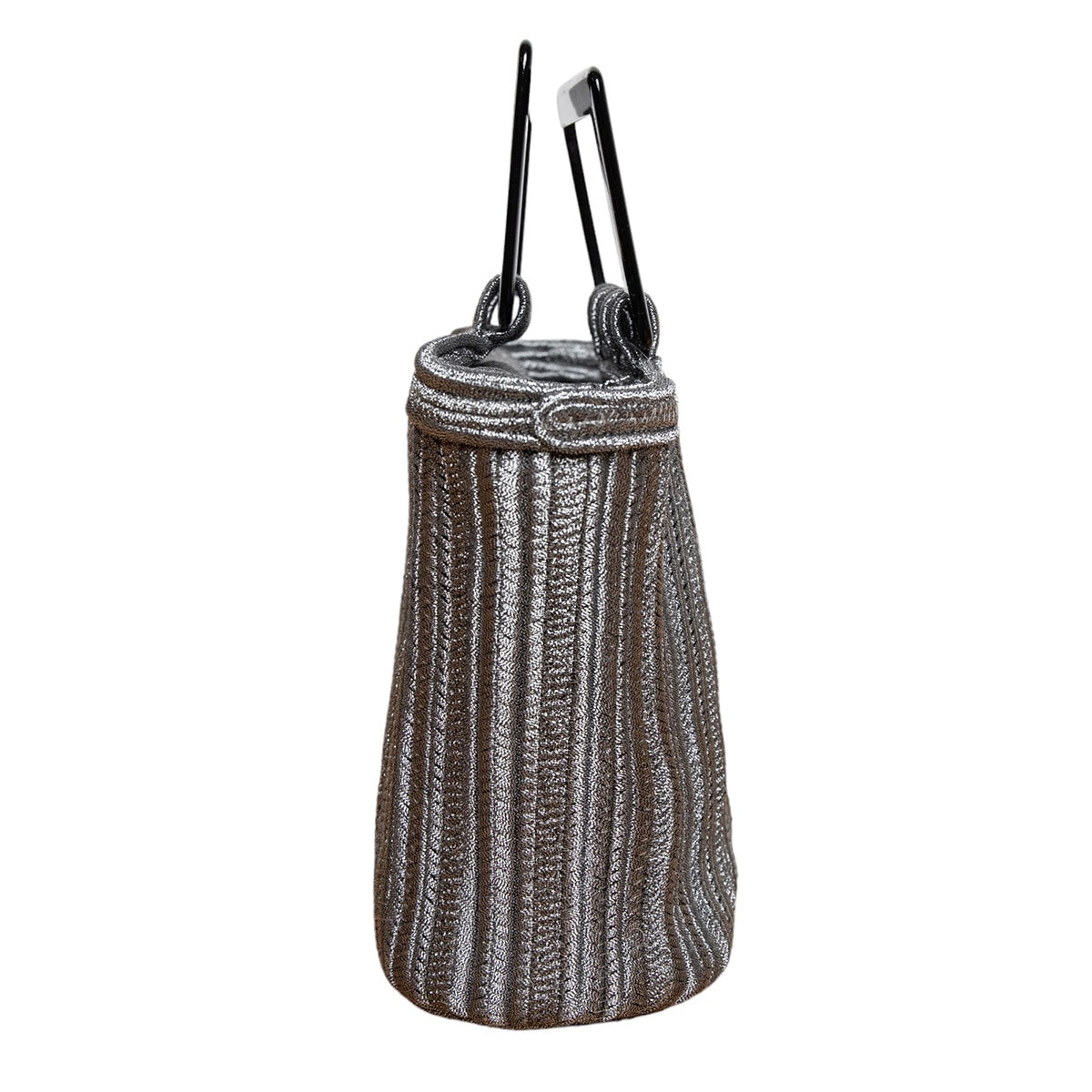 Yves Saint Laurent Rive Gauche Vintage Handtasche im Metallic-Look mit quadratischen Henkeln