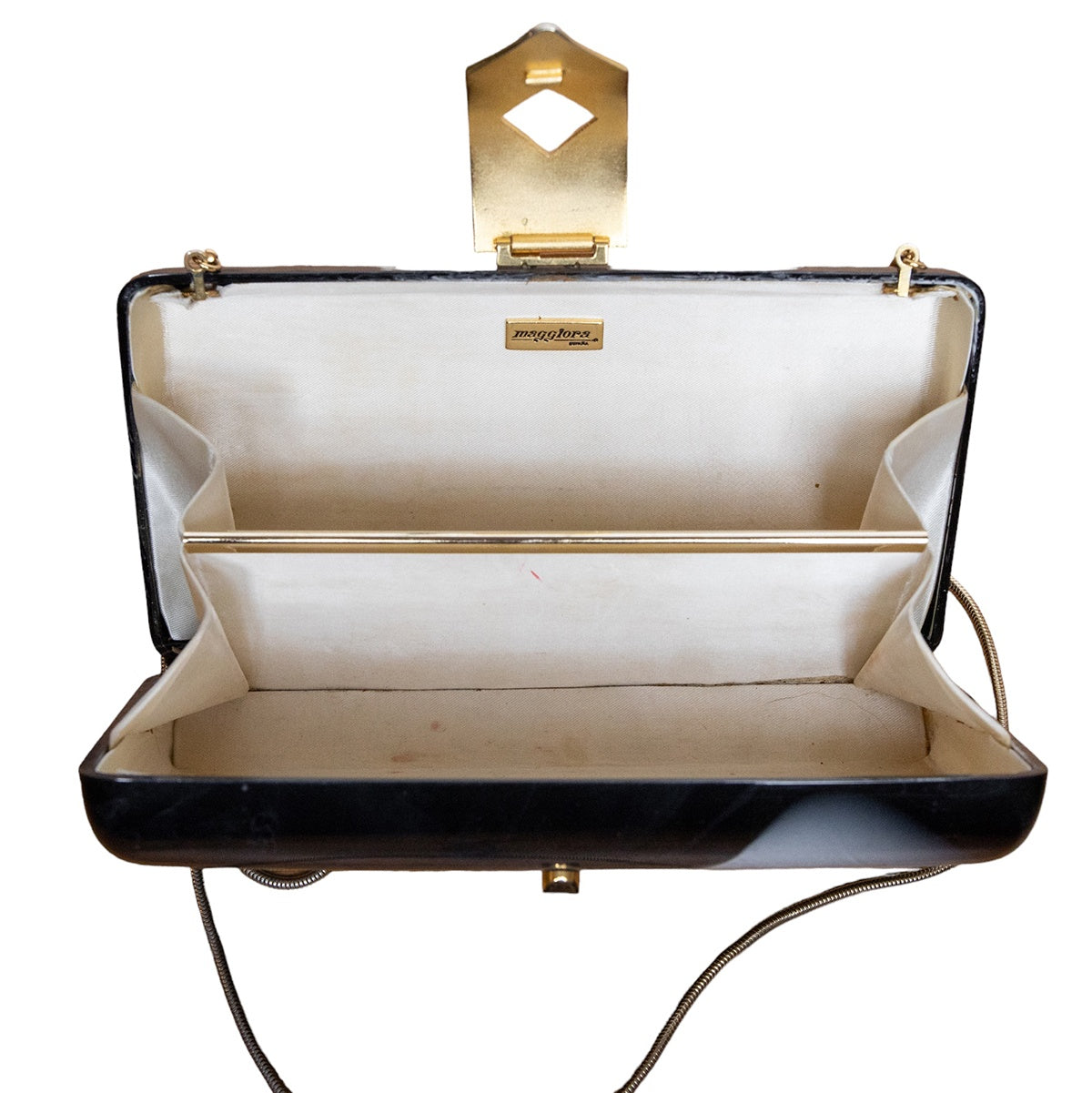 Maggiora España Vintage Abendtasche mit auffälligem Gold-Verschluss