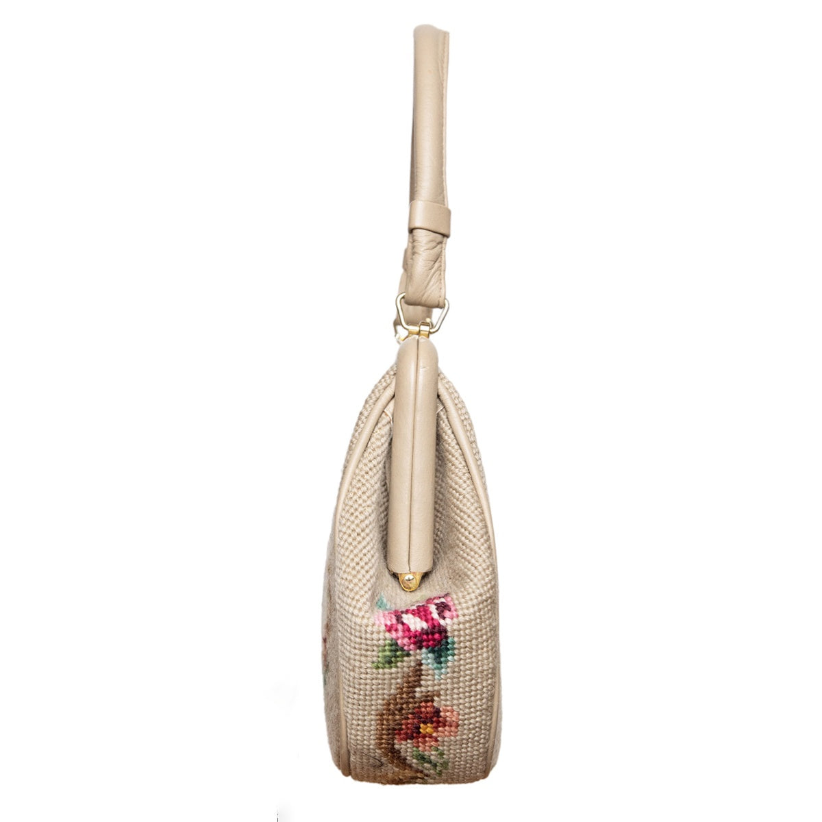 N.N. Vintage Handtasche mit Allover-Stickerei im Stil der 60er
