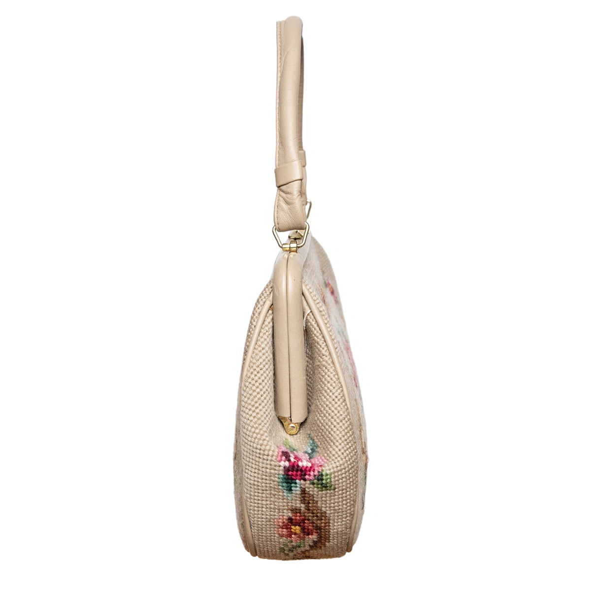 N.N. Vintage Handtasche mit Allover-Stickerei im Stil der 60er