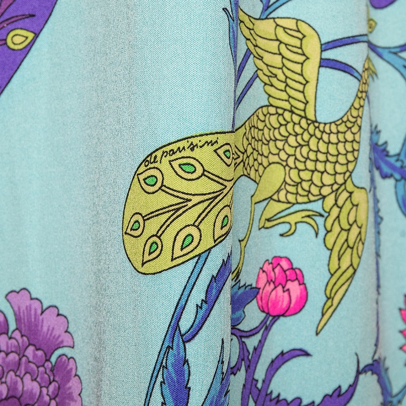 De Parisini Vintage Abendkleid im Signature Print aus Seide