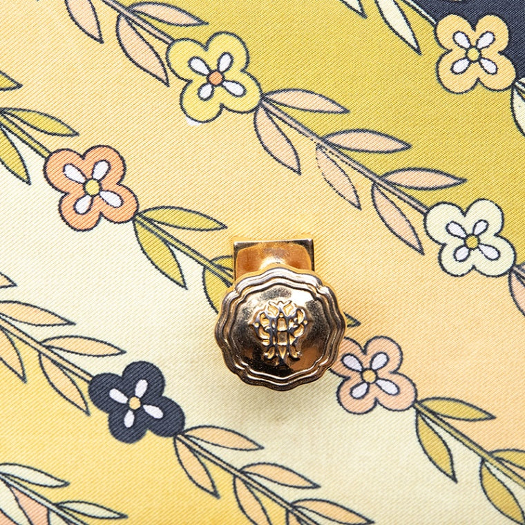Emilio Pucci Vintage Clutch im Signature-Print und goldenem Statement-Verschluss