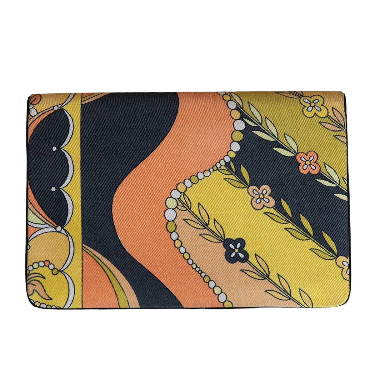 Emilio Pucci Vintage Clutch im Signature-Print und goldenem Statement-Verschluss