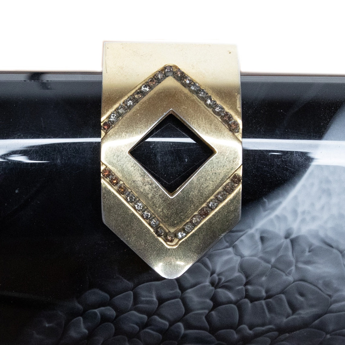 Maggiora España Vintage Abendtasche mit auffälligem Gold-Verschluss