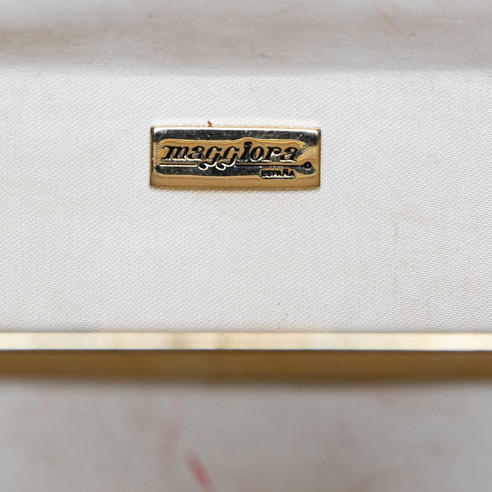 Maggiora España Vintage Abendtasche mit auffälligem Gold-Verschluss