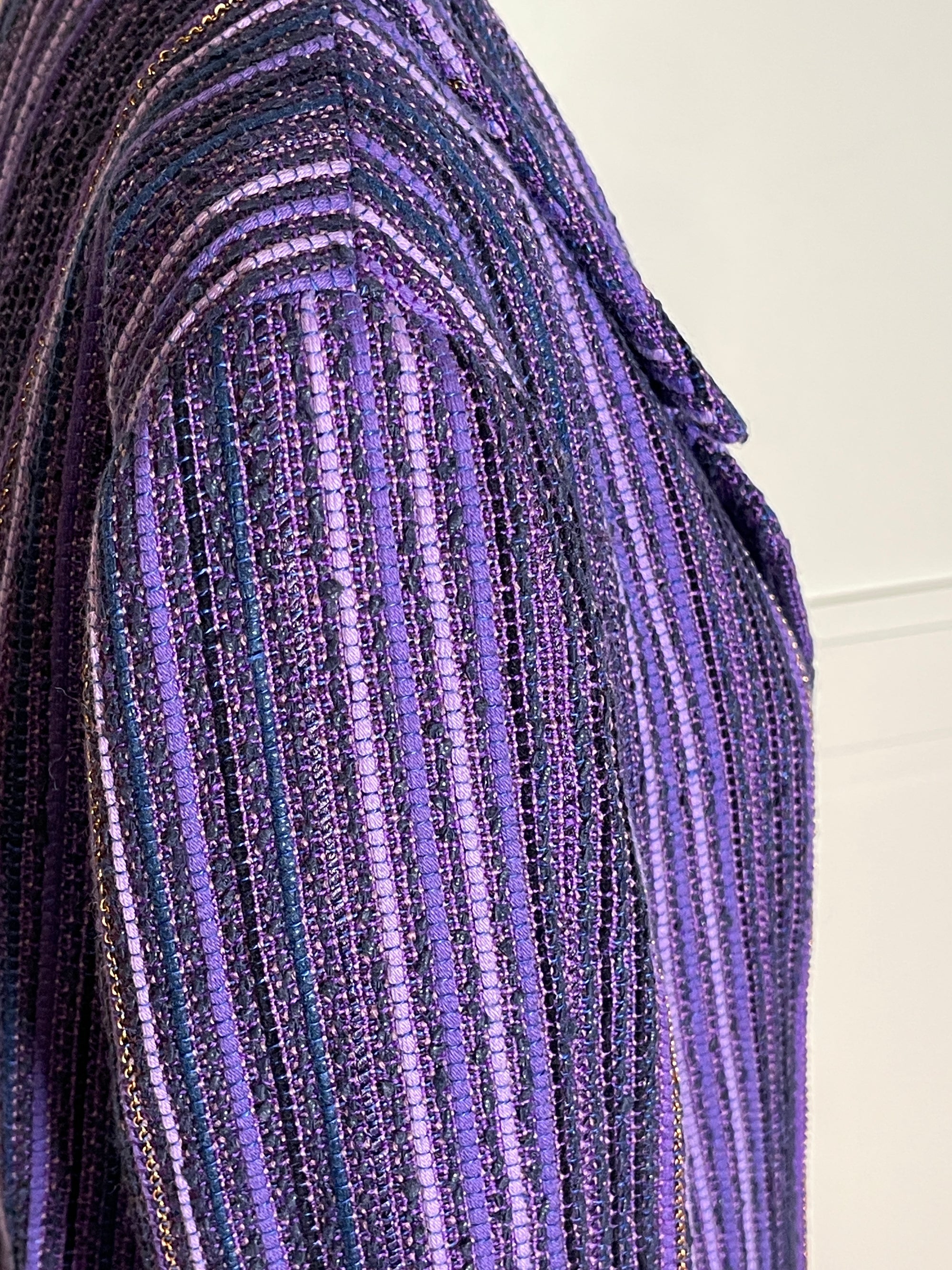 Chanel Einreihiger gestreifter Vintage Blazer mit Seitentaschen