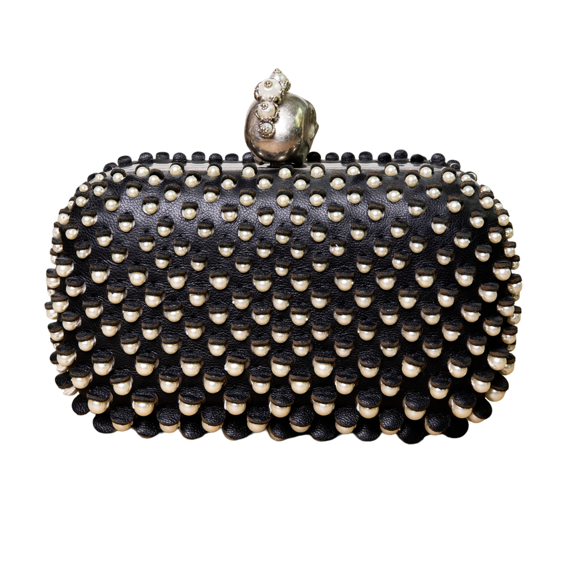 Alexander McQueen beaded box clutch with signature clasp