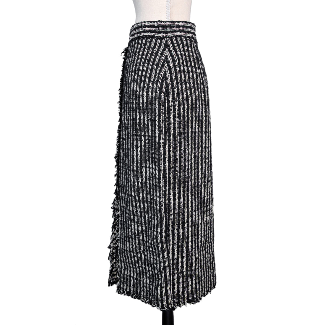 Alexander McQueen striped tweed pencil skirt