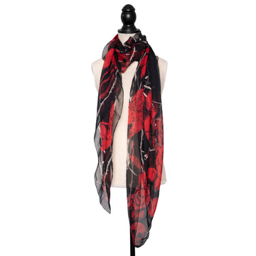 Alexander McQueen silk scarf with rose print