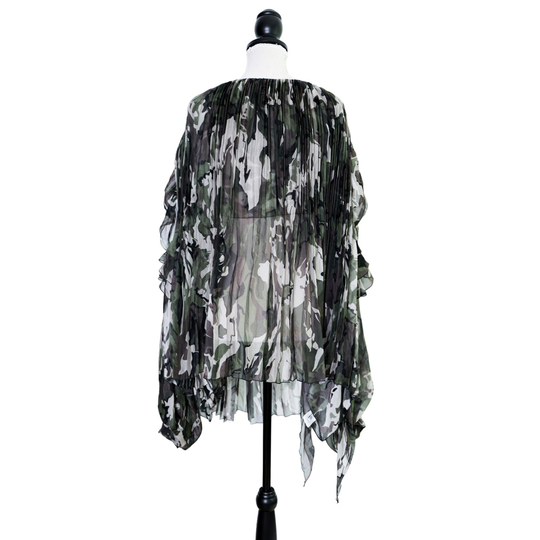 Alexandre Vauthier Semi-sheer camouflage style pleated top