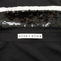 Alice+Olivia sequin embroidered semi-sheer blouse