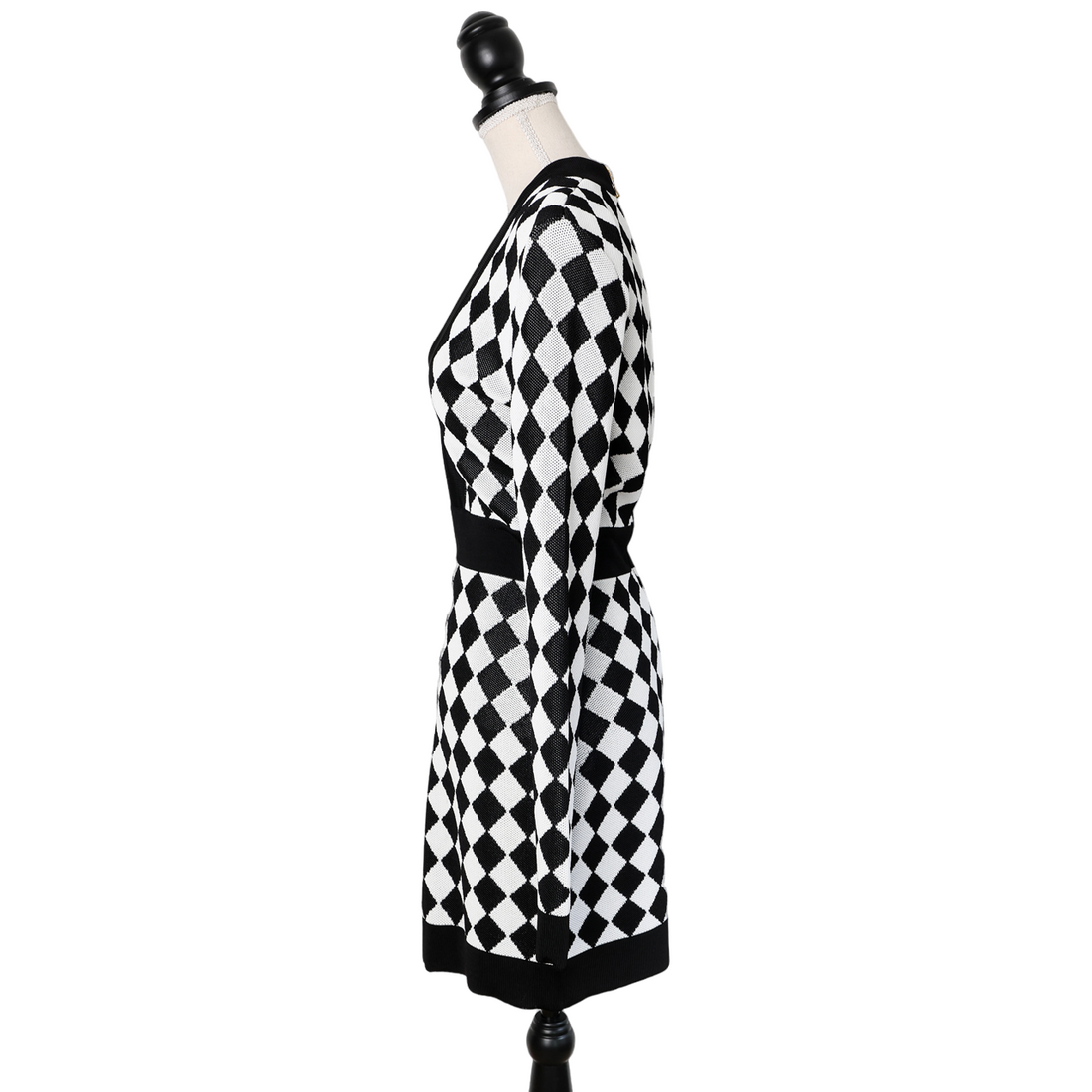 Balmain Bodycon Dress in checkerboard pattern