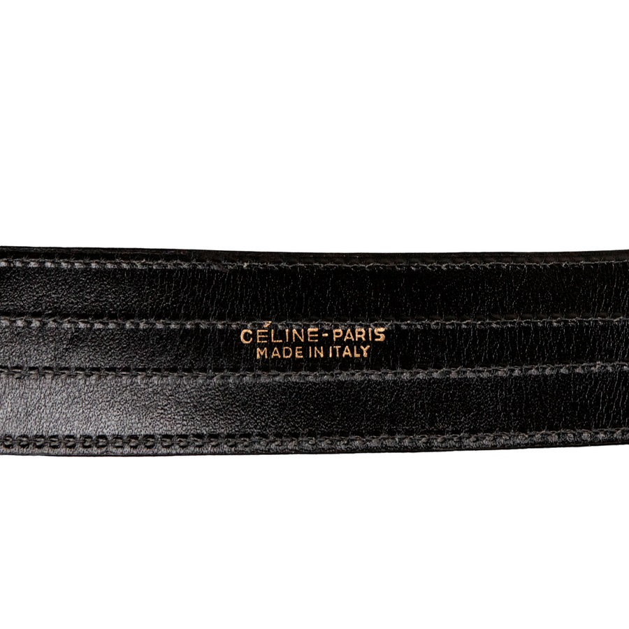 Celine Dark Brown Vintage Belt with Signature Hardware