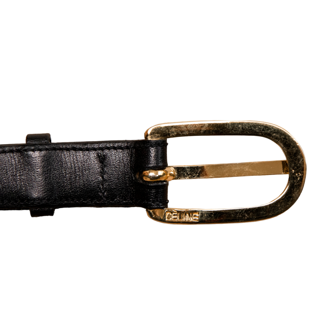 Celine Black vintage belt with gold hardware