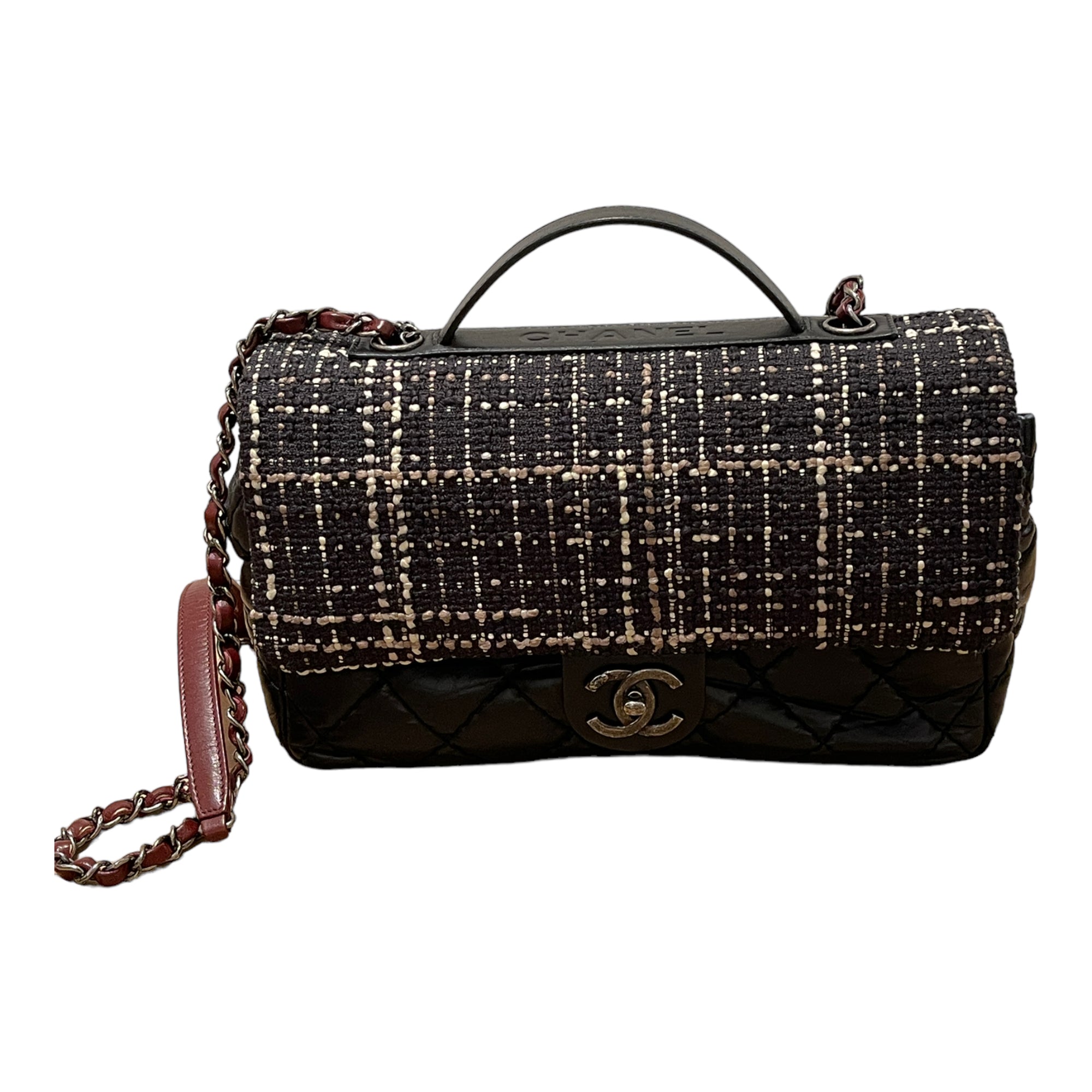 Chanel Medium Flapbag mit Tweedklappe