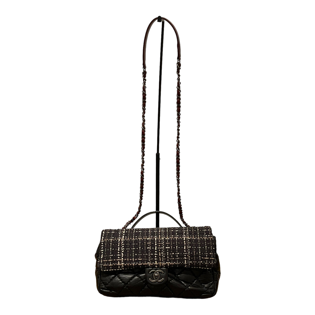 Chanel medium flap bag with tweed flap