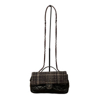 Chanel medium flap bag with tweed flap