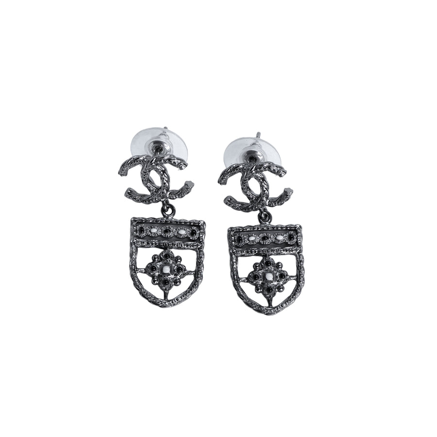 Chanel crest earrings
