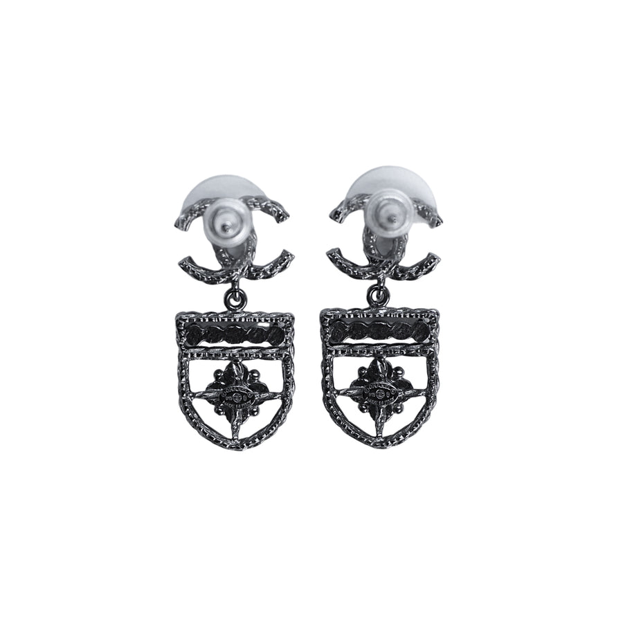 Chanel crest earrings