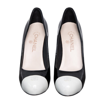 Chanel two-tone patent leather pumps