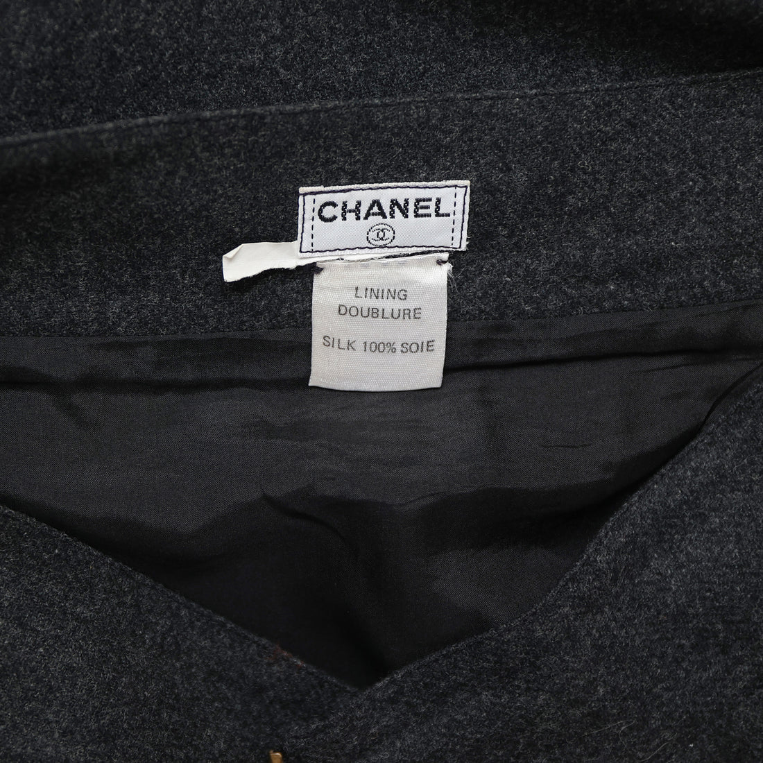 Chanel Wollrock mit Reißverschluss
