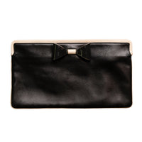 Chloe Large Two Tone Clutch with Bow Embellishment