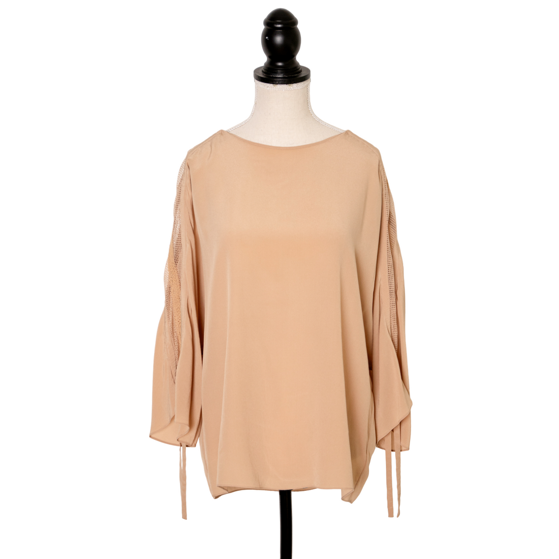 Chloé silk top with mesh details