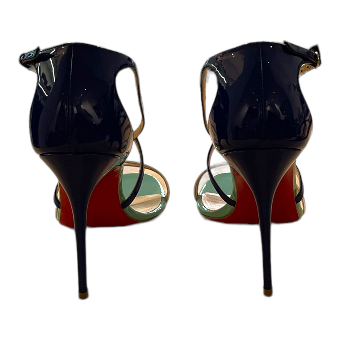 Christian Louboutin stiletto high heel sandals in patent leather