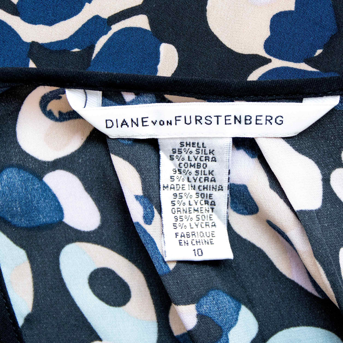 Diane von Furstenberg silk blouse with graphic print