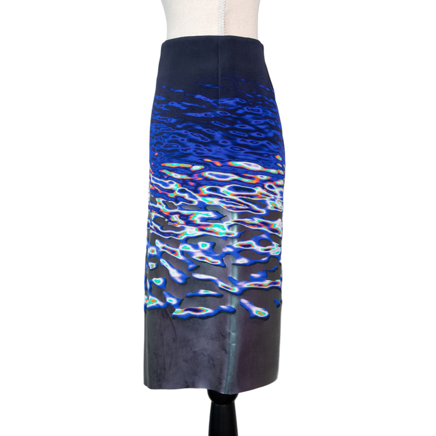 Dion Lee Intricately printed neoprene style skirt