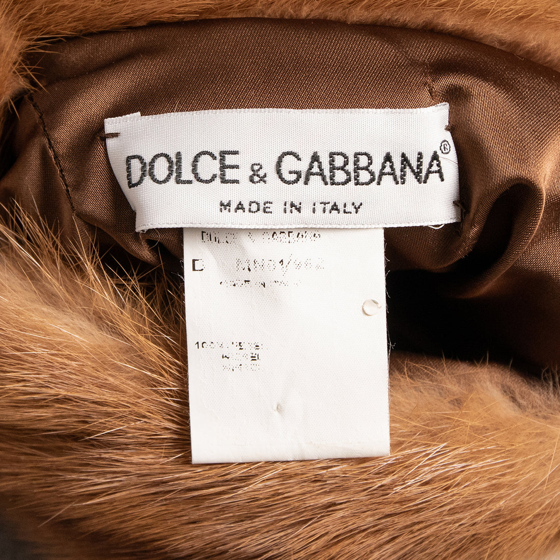 Dolce &amp; Gabbana cognac fur muff