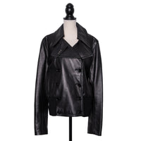 Dolce &amp; Gabbana double-breasted leather jacket with wide cuffs