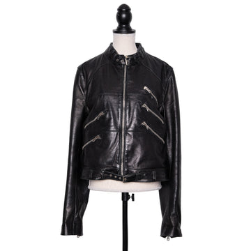 Dolce &amp; Gabbana Iconic leather biker jacket with five zipped pockets (minor signs of wear)