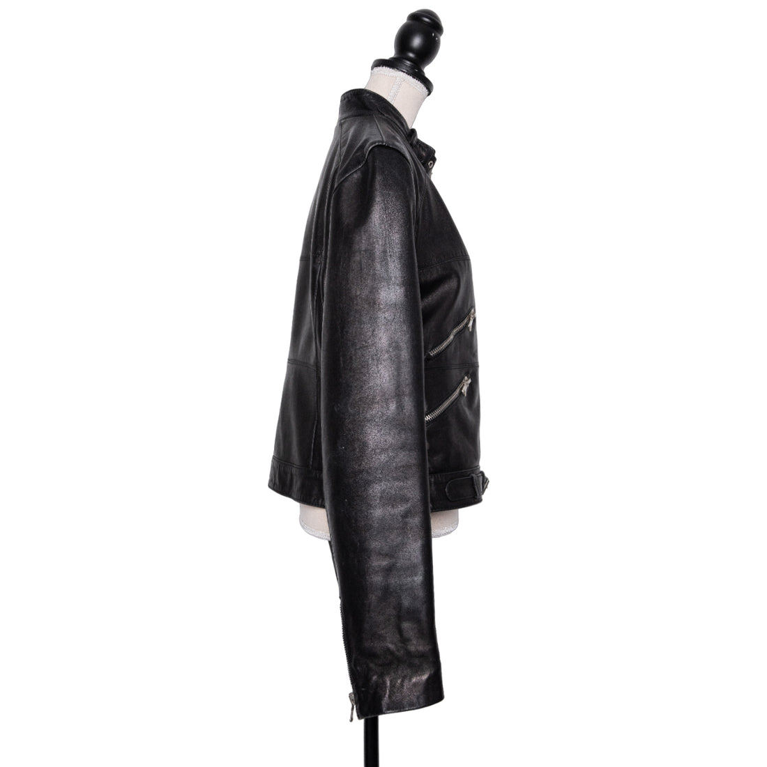 Dolce &amp; Gabbana Iconic leather biker jacket with five zipped pockets (minor signs of wear)