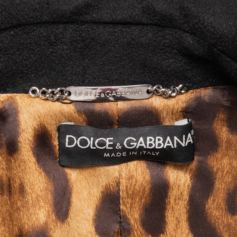 Dolce &amp; Gabbana military style coat with patch pockets