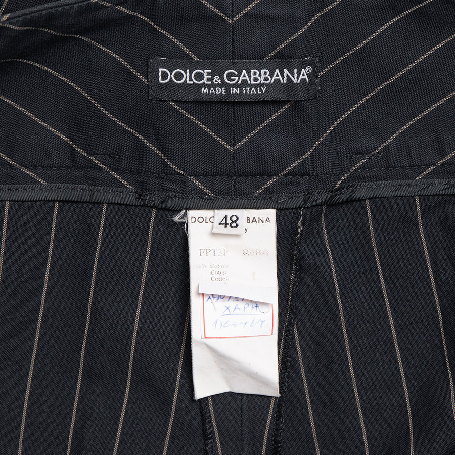 Dolce &amp; Gabbana pinstripe suit with blouson jacket and matching skirt