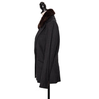 Dolce &amp; Gabbana pinstripe blazer with fur collar