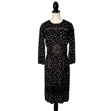 Dolce&amp;Gabbana silk dress with lace decorations and star print