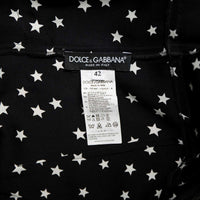 Dolce&Gabbana Seidenkleid mit Spitzenverzierungen und Sternchenprint