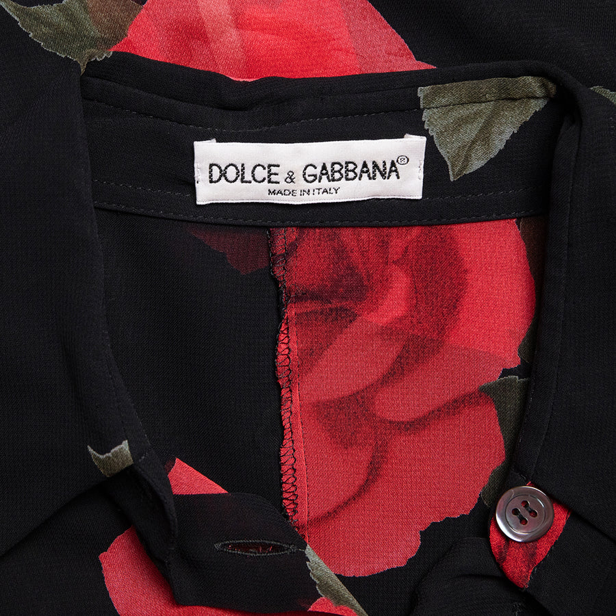 Dolce & Gabbana Semitransparente Bluse im Rosenprint