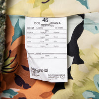 Dolce & Gabbana Vintage Tweedjacke mit floralen Seidenapplikationen und Schluppendetails