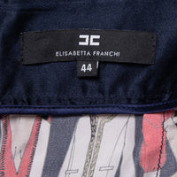 Elisabetta Franchi wide-leg silk trousers with integrated signature belt