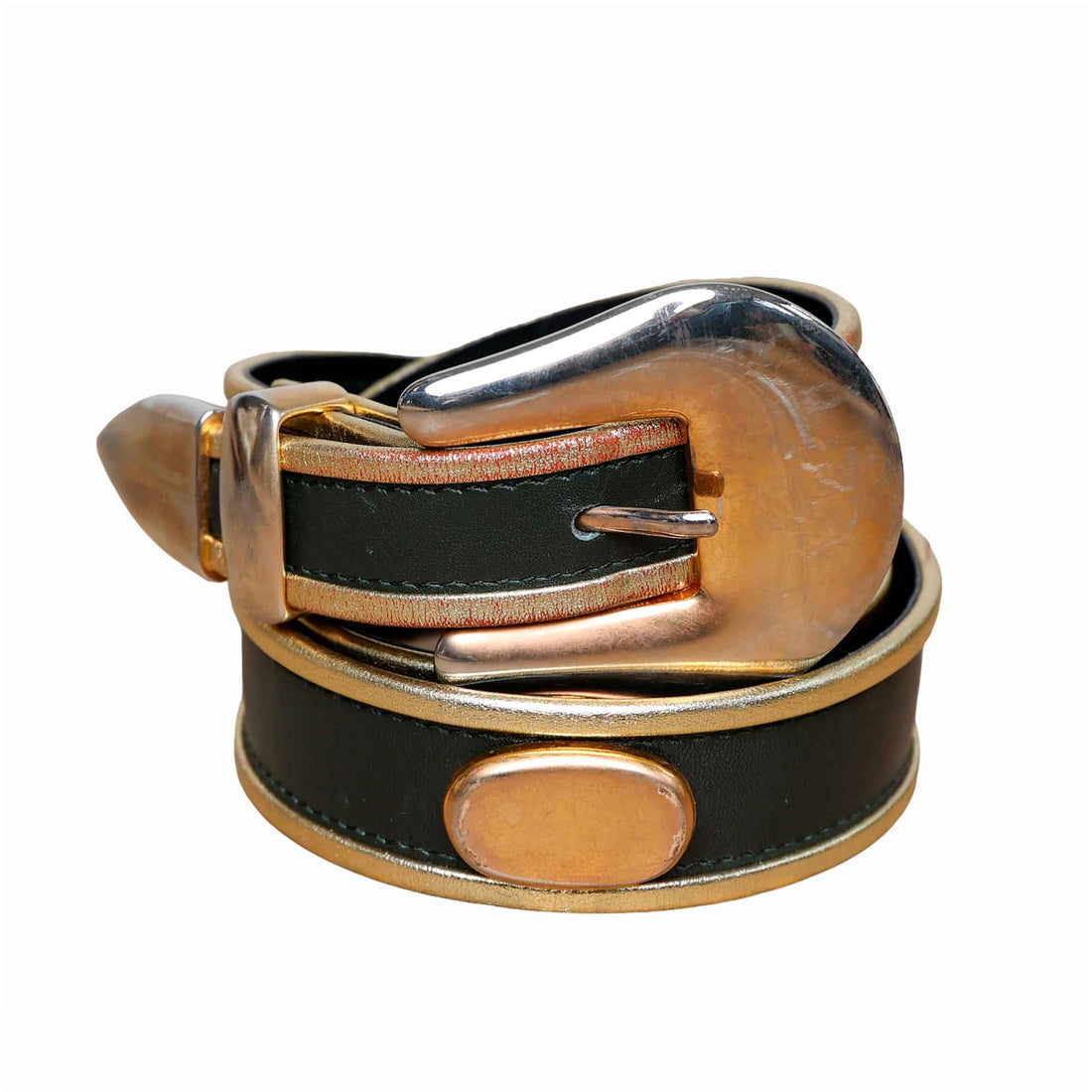 Escada vintage leather belt with gold fittings